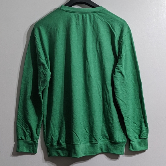 Anvil New Men's Green French Terry Crewneck Sweatshirt, Size XLarge - Picture 2 of 3